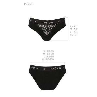 Трусики с широкой резинкой и кружевом Passion PS001 PANTIES black, size M SO4160 фото