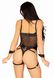 Комплект атласных ремней для бондажа Leg Avenue Satin elastic harness Set, One size, Black SO8558 фото 4