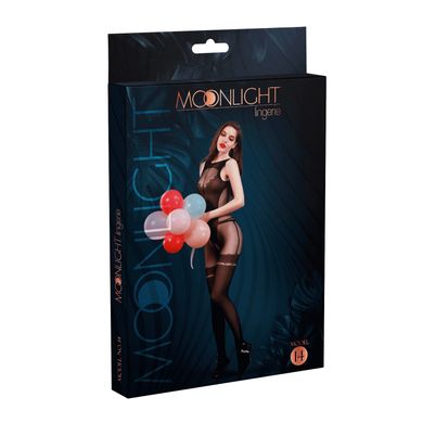 Бодістокінг з доступом Moonlight Model 14 XS-L Black, малюнок боді та панчіх на підв’язках SO6346 фото