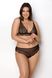 Комплект белья Passion Amberly Set 6XL/7XL black, лиф, трусики бразилиана, люрексовая нить SO7056 фото 1