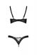 Комплект з екошкіри Passion Celine Bikini 4XL/5XL black, відкритий бра, стрінги зі шнурівкою SO7057 фото 4