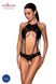 Боді з відкритим доступом Passion TASMINA BODY XXL/XXXL, black, екошкіра, шнурівки, ажурні мережива SO8489 фото 1