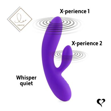 Гнучкий вібратор кролик з двома моторами FeelzToys Lea Rabbit Vibrator Medium Purple SO4431 фото