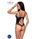 Боді з еко-шкіри та мережива Loona Body black S/M - Passion SO5356 фото 2