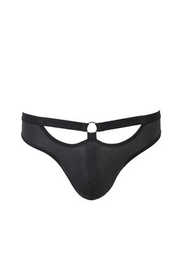 Чоловічі сліпи з вирізами Passion 041 Slip Joe XXL/XXXL Black, екошкіра, відкриті сідниці SO7596 фото