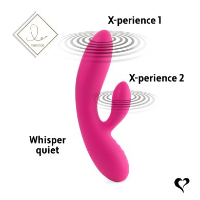 Гнучкий вібратор кролик з двома моторами FeelzToys Lea Rabbit Vibrator Rubine Red SO4432 фото