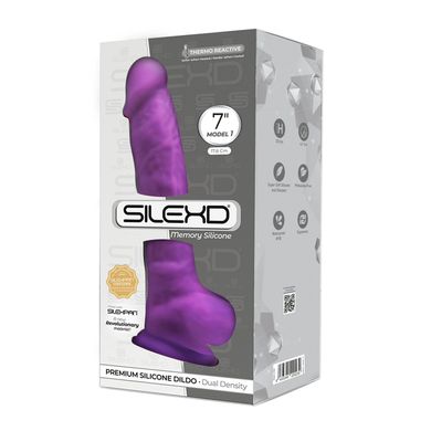 Фалоімітатор SilexD Johnny Purple (MODEL 1 size 7in), двошаровий, силікон+Silexpan, діаметр 3,8 см SO8210 фото