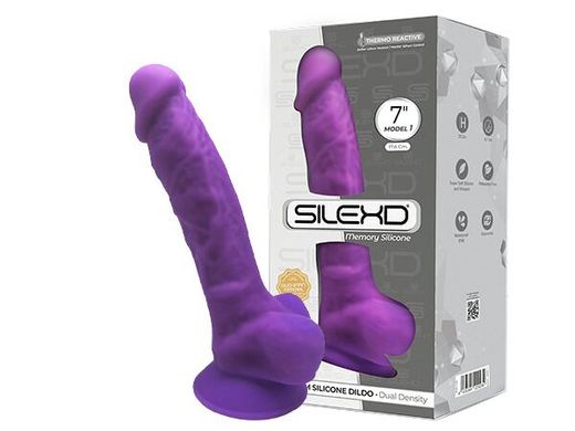 Фалоімітатор SilexD Johnny Purple (MODEL 1 size 7in), двошаровий, силікон+Silexpan, діаметр 3,8 см SO8210 фото