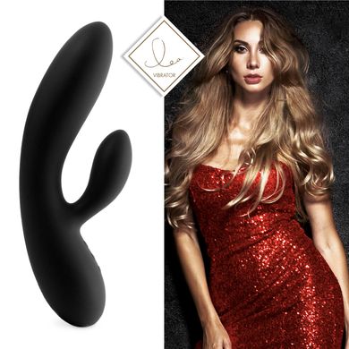 Гнучкий вібратор кролик з двома моторами FeelzToys Lea Rabbit Vibrator Black SO4433 фото