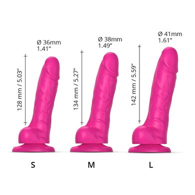 Реалистичный фаллоимитатор Strap-On-Me Sliding Skin Realistic Dildo Fuchsia - L, эффект подвижной ко SO6257 фото