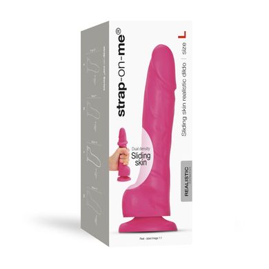 Реалистичный фаллоимитатор Strap-On-Me Sliding Skin Realistic Dildo Fuchsia - L, эффект подвижной ко SO6257 фото