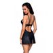 Бэби-долл из эко-кожи и кружева Loona Chemise black XXL/XXXL - Passion SO5360 фото 2